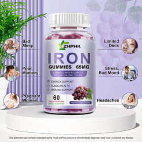 Flacon de gummies ZHPHK avec étiquette lisible