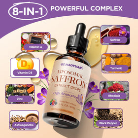 Flacon de GZ HAOYUAN Complément Liposomal Safran avec une cuillère doseuse