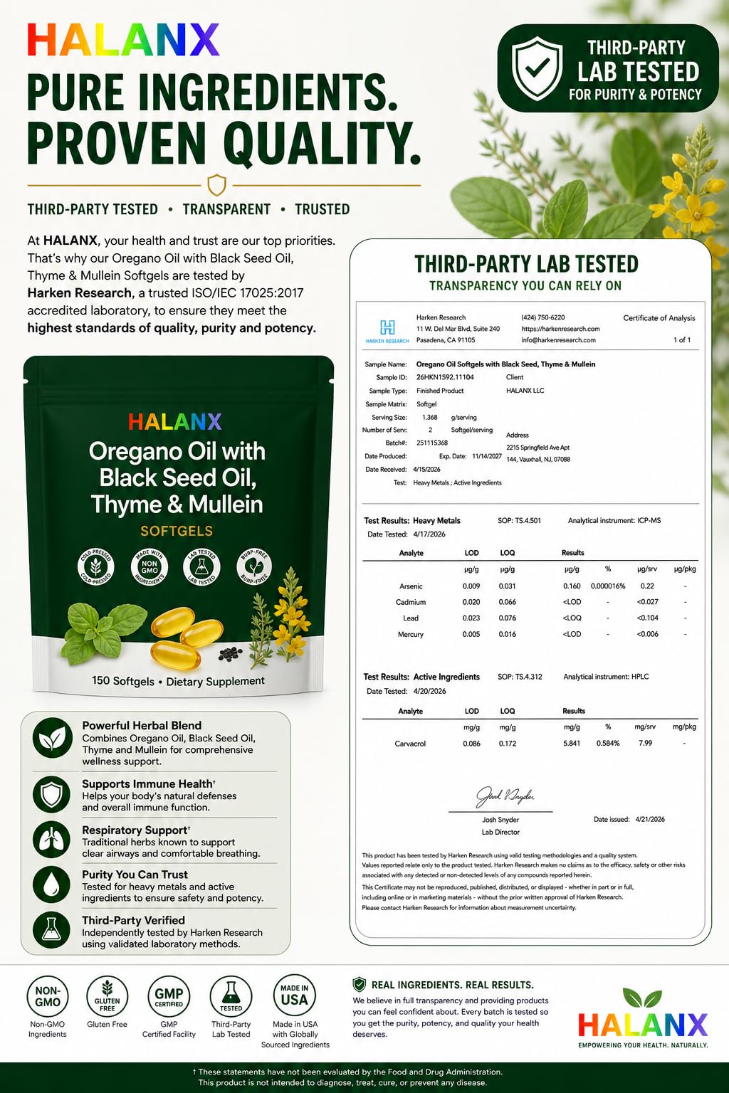 Flacon de Halanx Huile d'Origan avec 150 gélules