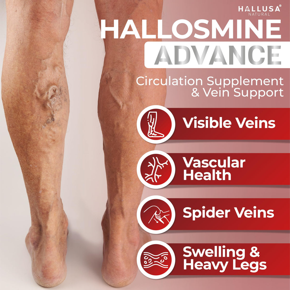 Flacon de Hallusa Natural diosmine ouvert avec capsules visibles