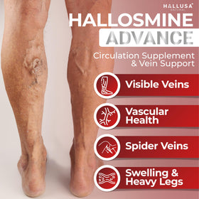 Flacon de Hallusa Natural diosmine ouvert avec capsules visibles