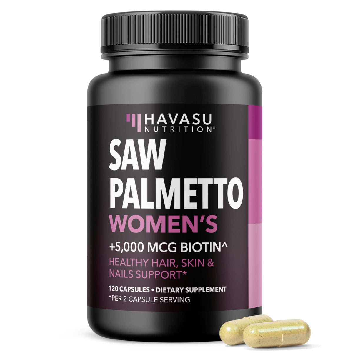 Flacon de HAVASU NUTRITION Saw Palmetto Femme avec 120 capsules