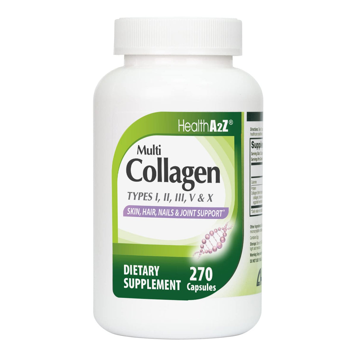 Flacon de HealthA2Z Multi Collagène 270 capsules vue de face