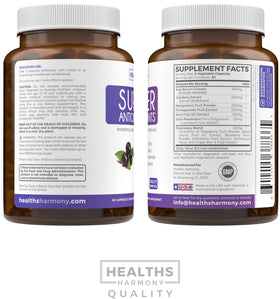 Flacon de Healths Harmony Antioxydants avec capsules visibles