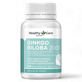 Flacon de Healthy Care Ginkgo Biloba 2000mg avec 100 capsules