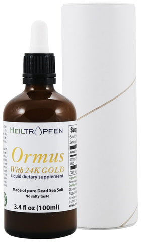 Flacon de Heiltropfen Ormus 24K or 100 ml avec pipette en verre