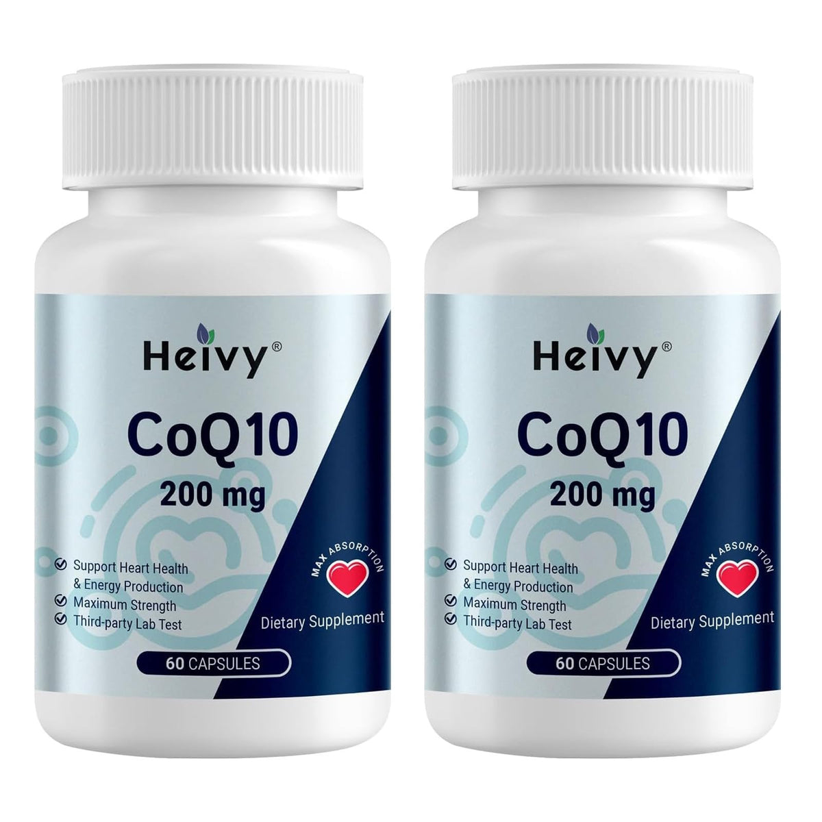 Flacon de Heivy CoQ10 200mg avec 120 capsules