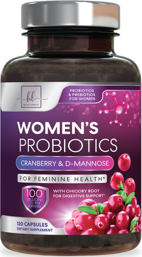 Flacon de Hello Lovely! Probiotiques Femmes 120 Capsules vue de face