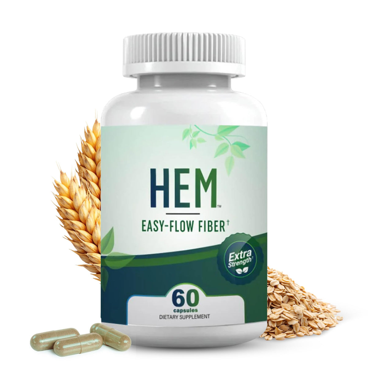 Flacon de Hem Healer Oat Fiber 60 capsules vue avant