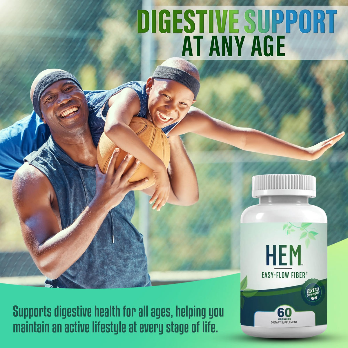 Flacon de Hem Healer Oat Fiber sur un fond naturel