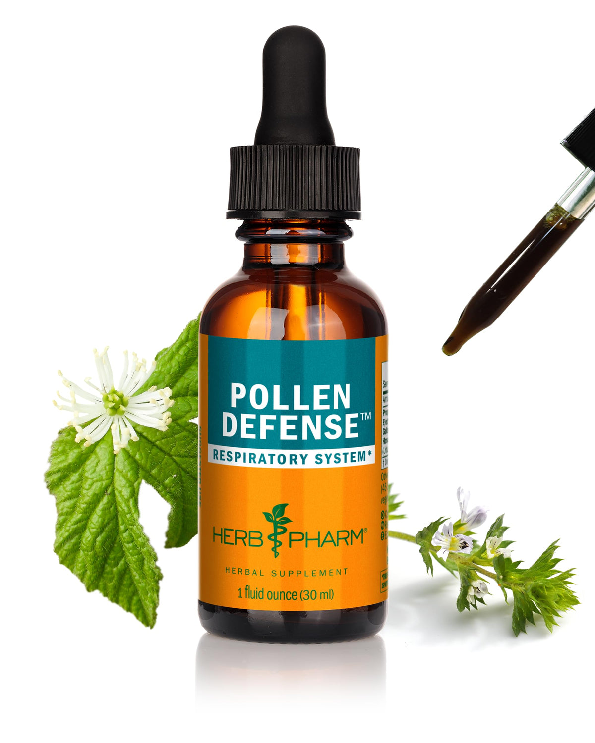 Flacon de Herb Pharm Pollen Defense 30 ml vue avant avec étiquette
