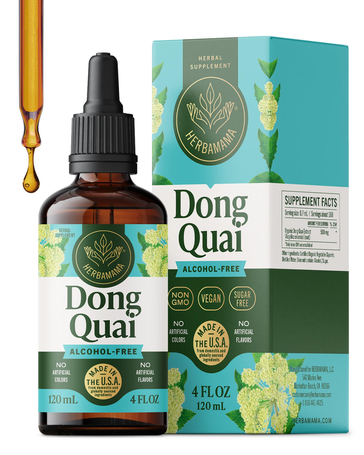 Flacon de HERBAMAMA Donq Quai 500 mg vue de face
