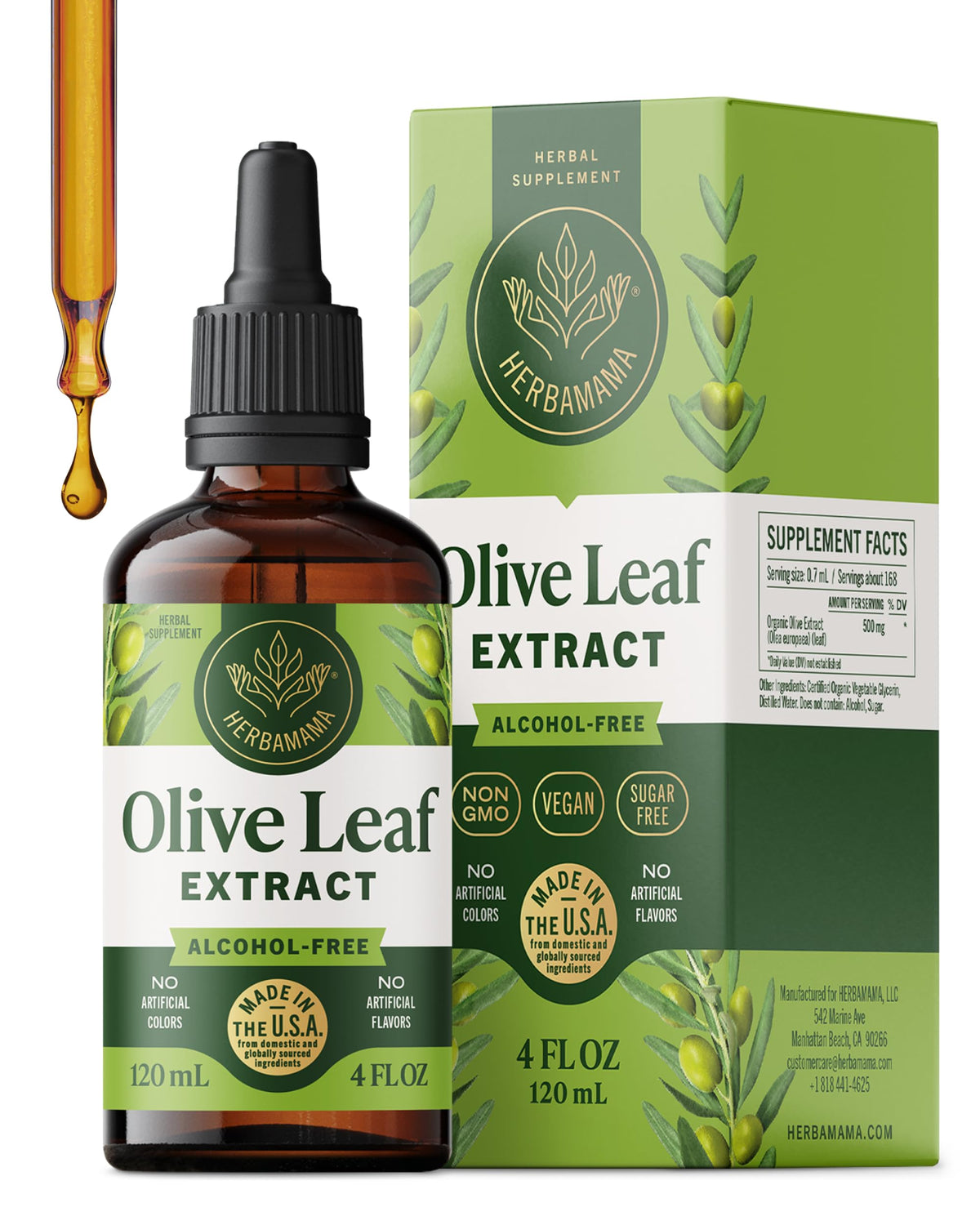 Flacon de HERBAMAMA Extrait de Feuille d'Olive 500 mg