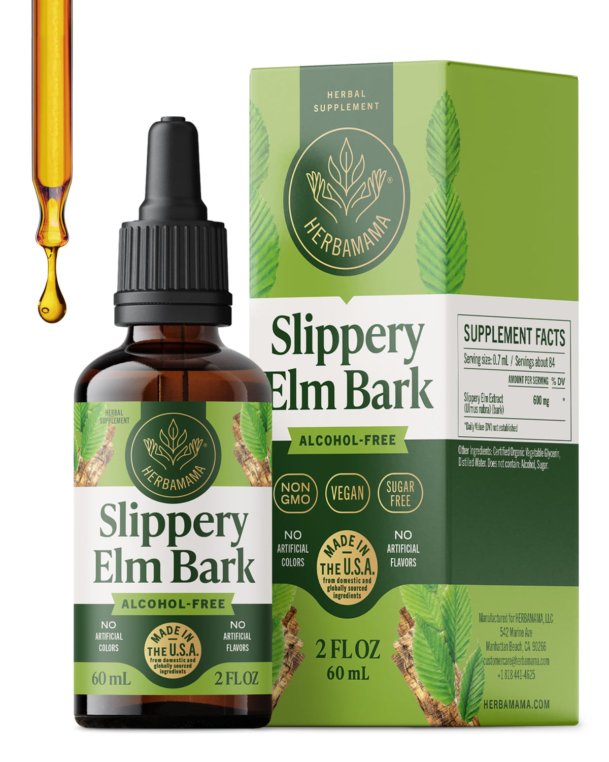 Flacon de HERBAMAMA Slippery Elm 159g vue de face