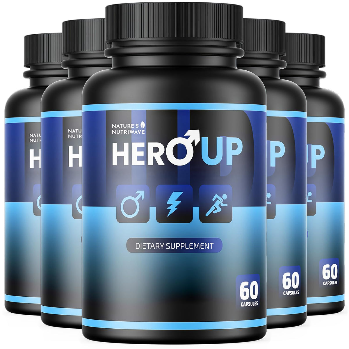 Flacon de HeroUP - Capsules végétales de Nature’s NutriWave, 60 comprimés