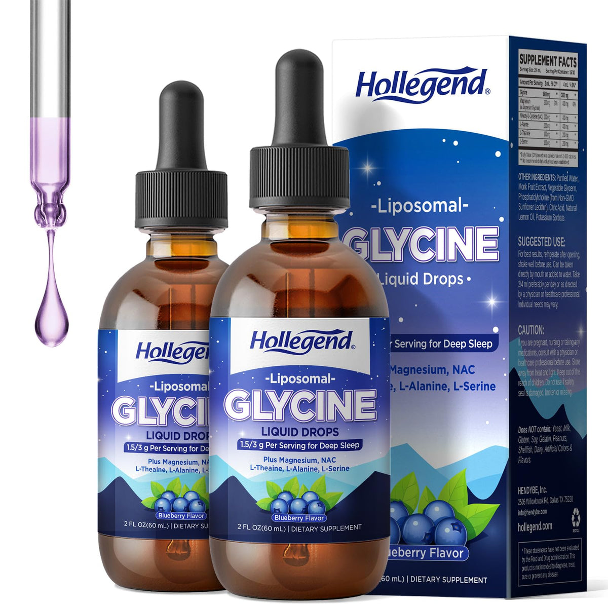Flacon de HOLLEGEND Glycine Liquide 3g vue de face