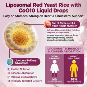 Flacon de HOLLEGEND Liposomal Red Yeast Rice avec CoQ10 sur fond blanc