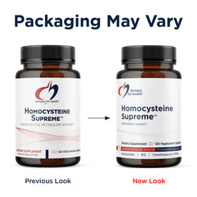 Flacon de Homocysteine ouvert avec capsules visibles