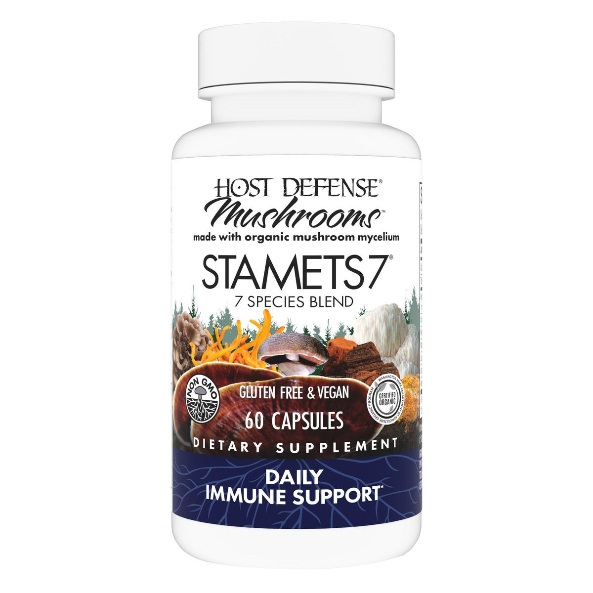 Flacon de Host Defense Stamets 7 avec 60 capsules