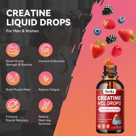 Flacon de Hovika créatine HCL 4 fl oz avec goutte à goutte