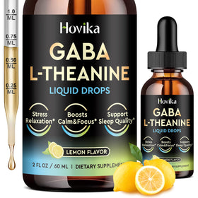 Flacon de Hovika GABA L-Theanine 60ml avec étiquette citron