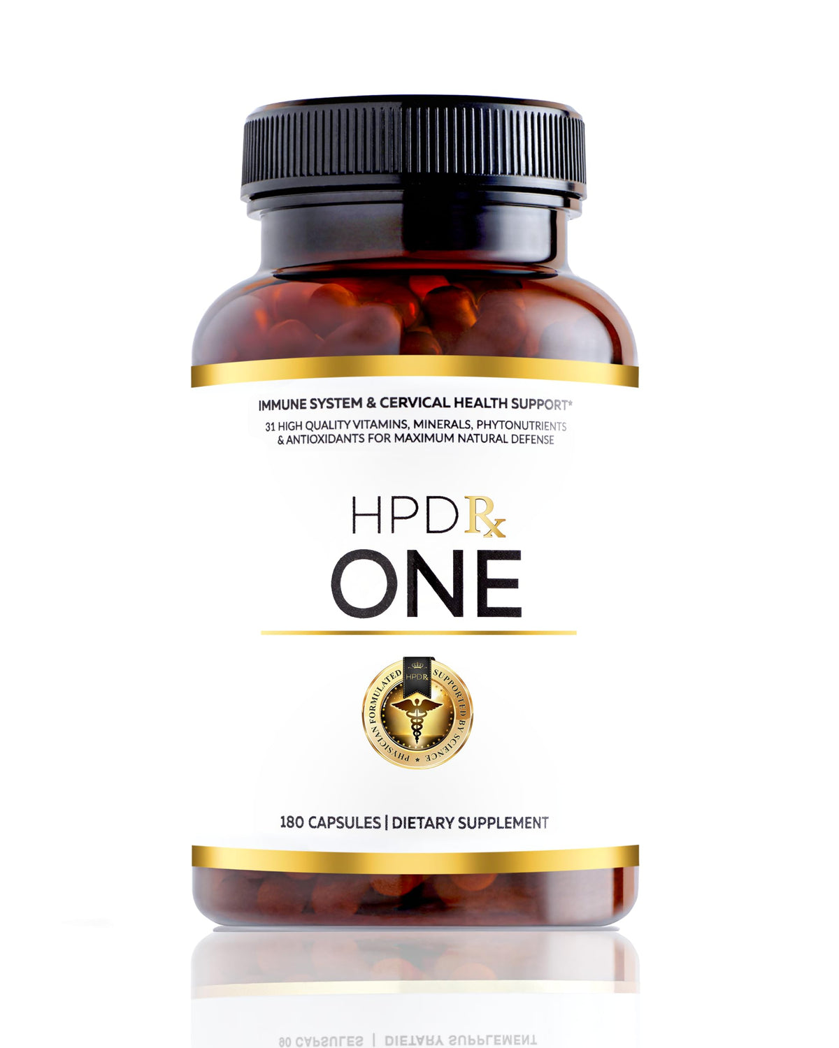 Flacon de HPD Rx ONE Complément Alimentaire 180 Capsules vue de face