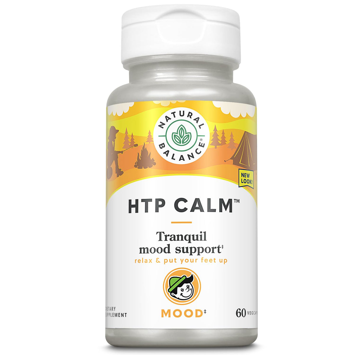 Flacon de HTP Calm Natural Balance contenant 60 capsules