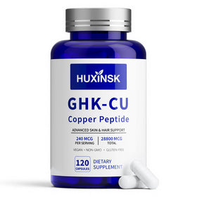 Flacon de HUXINSK GHK-Cu Peptides de Cuivre 120 Capsules Végétaliennes