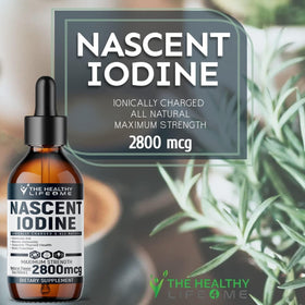 Flacon de Iode Nascent posé sur une surface en bois