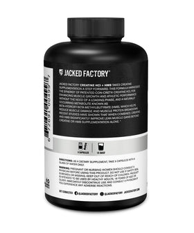 Flacon de Jacked Factory Créatine HCL + HMB avec dosage indiqué