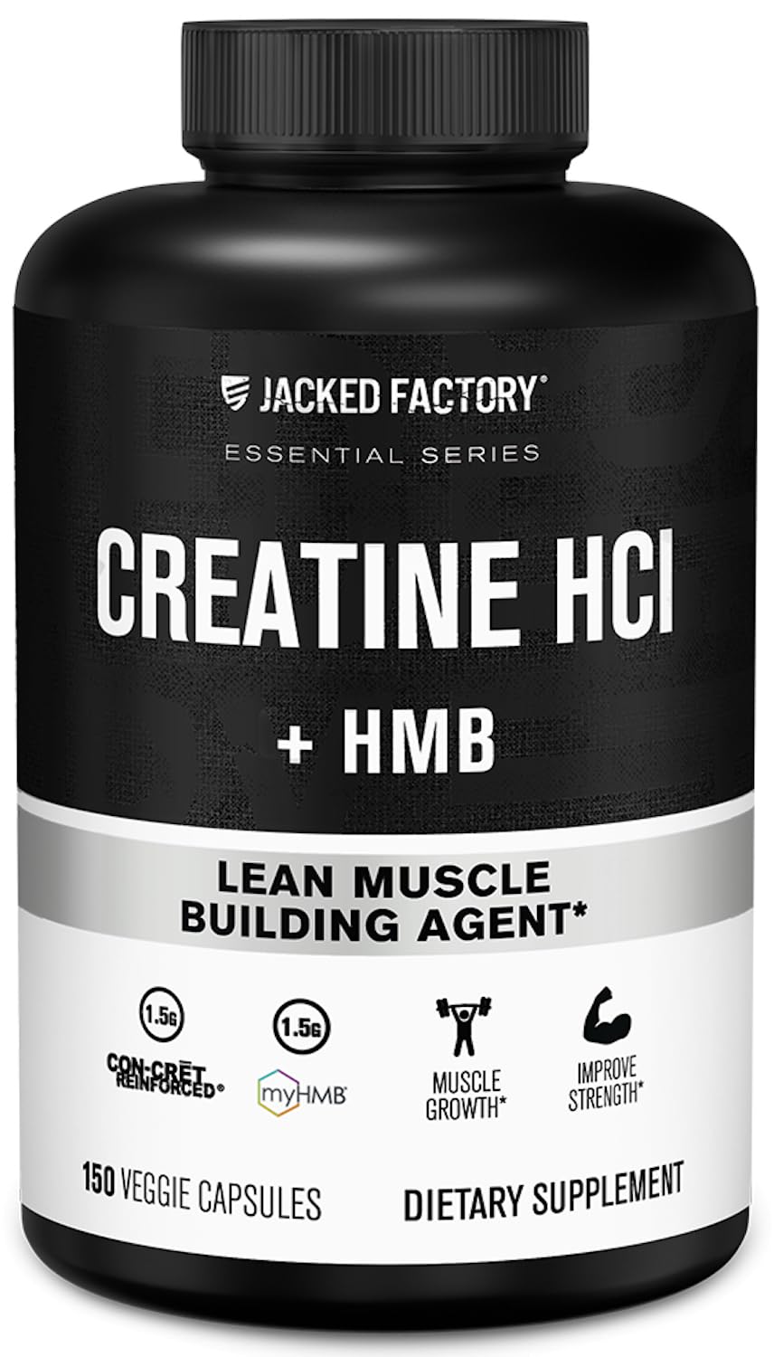 Flacon de Jacked Factory Créatine HCL + HMB Capsules vue de face