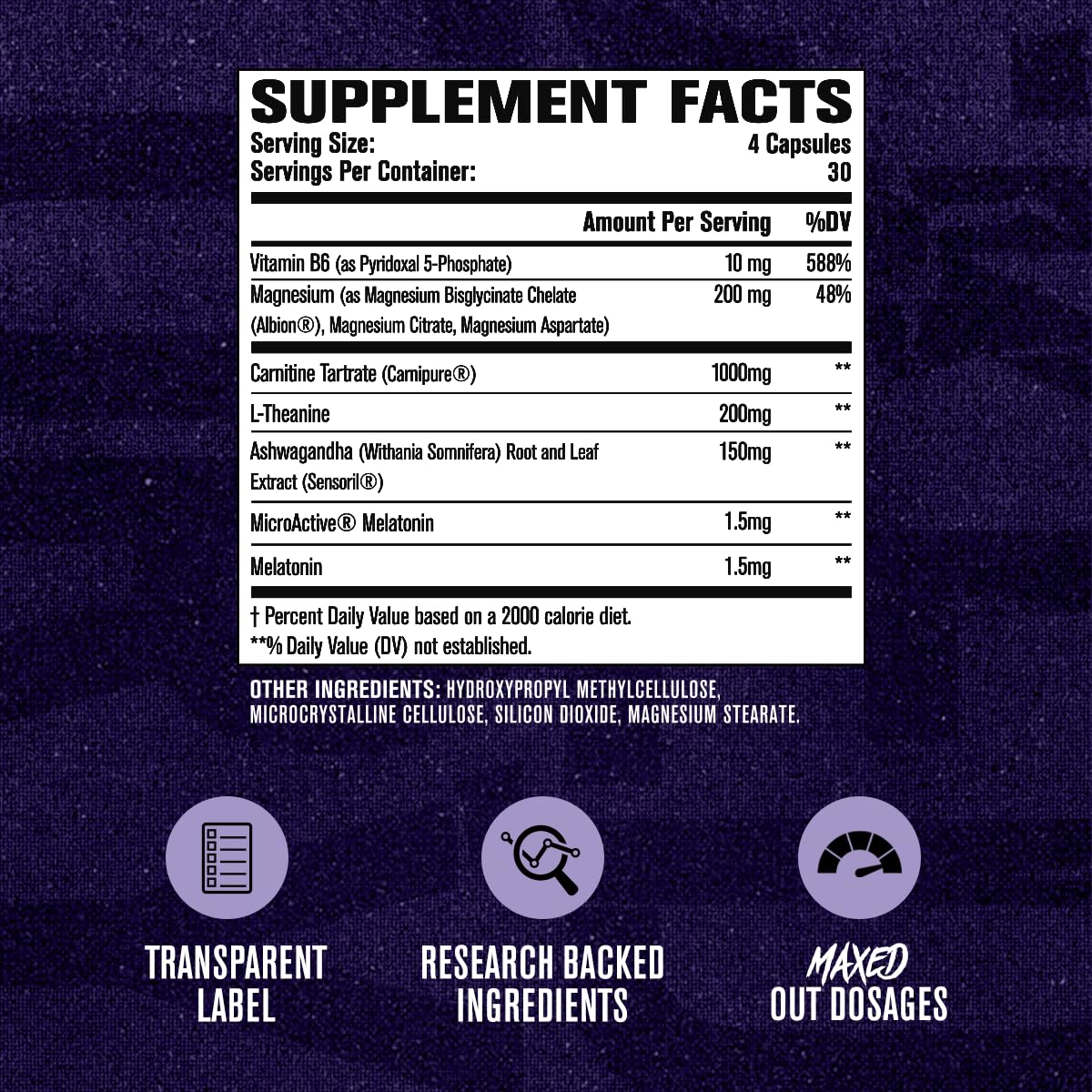 Flacon de Jacked Factory Lean PM Max ouvert avec capsules visibles