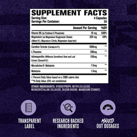 Flacon de Jacked Factory Lean PM Max ouvert avec capsules visibles