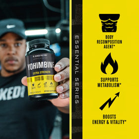 Flacon de Jacked Factory Yohimbine avec étiquette visible