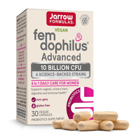 Flacon de Jarrow Formulas Fem-Dophilus contenant 30 capsules végétales