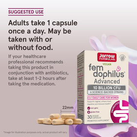 Flacon de Jarrow Formulas Fem-Dophilus ouvert