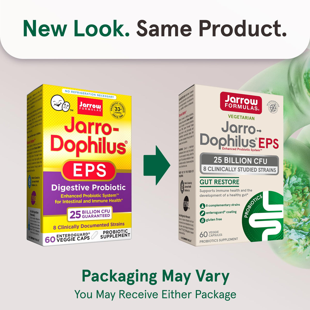 Flacon de Jarrow Formulas Jarro-Dophilus EPS 60 capsules avec étiquette