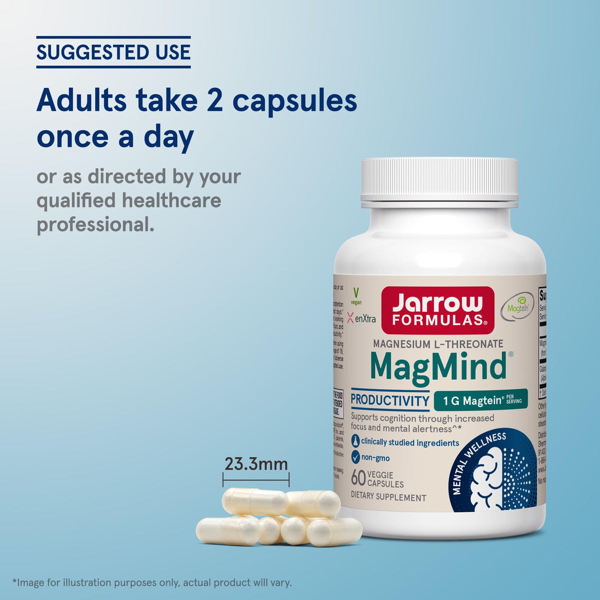 Flacon de Jarrow Formulas Magnesium L-Threonate sur une table
