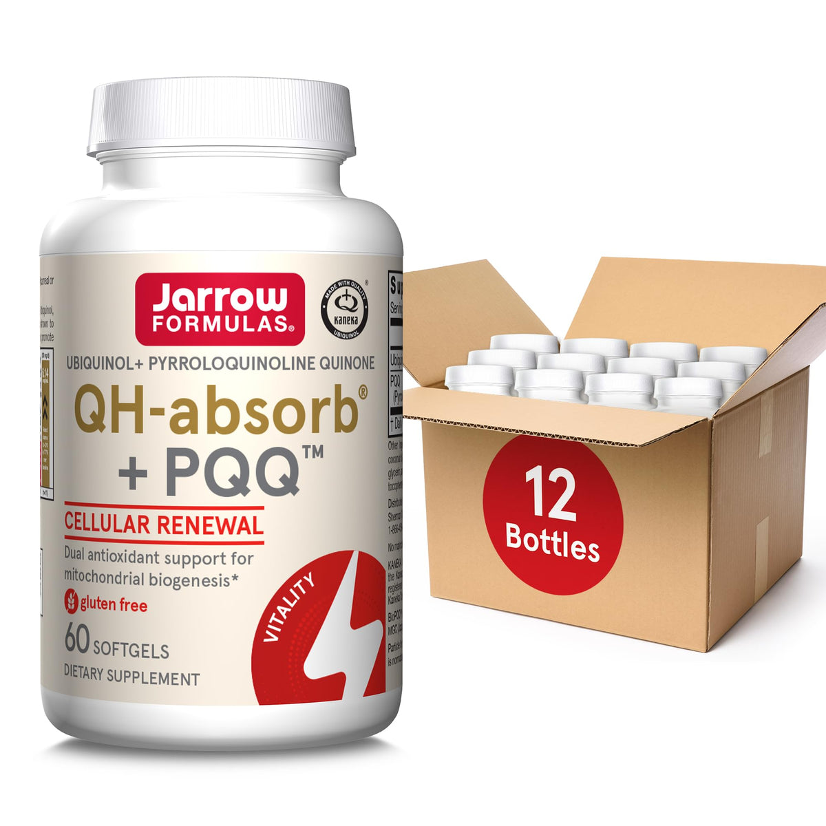 Flacon de Jarrow Formulas QH-Absorb + PQQ 60 gélules vue avant
