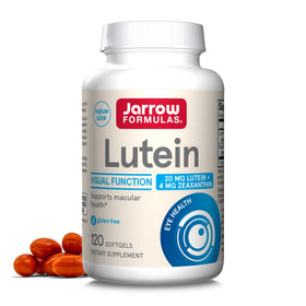 Flacon de Jarrow Lutein 20 mg avec Zeaxanthin vue de face