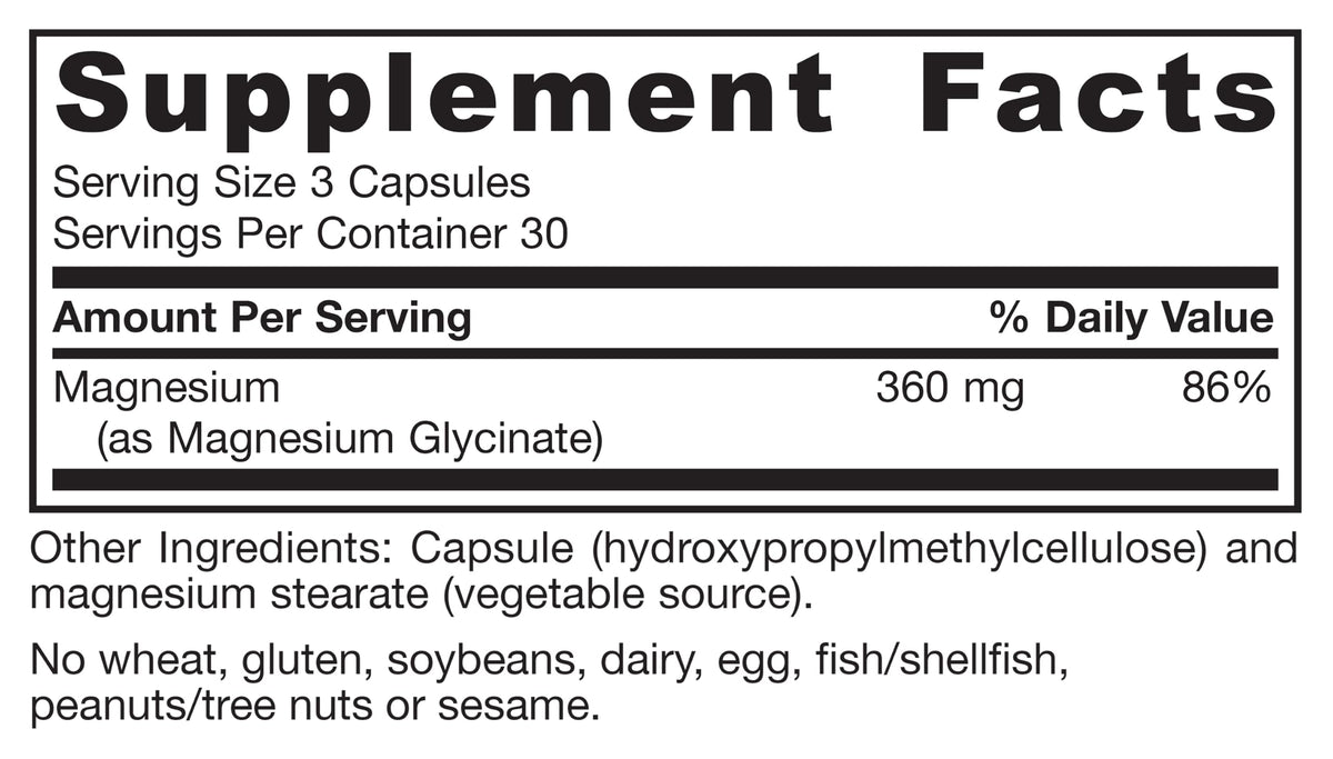 Flacon de Jarrow Magnésium Glycinate ouvert avec capsules visibles