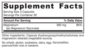 Flacon de Jarrow Magnésium Glycinate ouvert avec capsules visibles