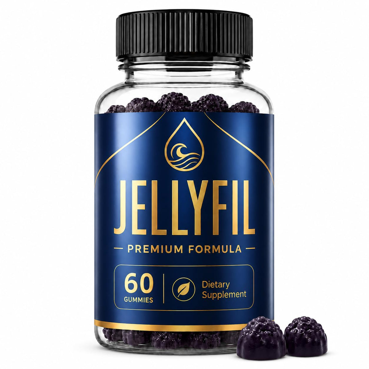 Flacon de JellyFil Gummies 60 gummies saveur baie vue avant