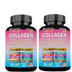 Flacon de JTEVEweu Complément Alimentaire Collagène 180 capsules