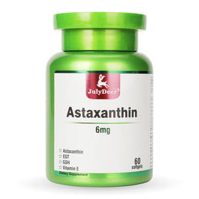 Flacon de JulyDeer Astaxanthin 6 mg avec 60 gélules softgels