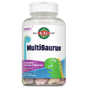 Flacon de KAL MultiSaurus Multivitamines Mâchables 90 Comprimés en Forme de Dinosaure