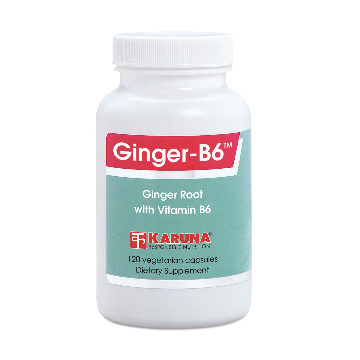 Flacon de Karuna Gingembre-B6 120 capsules vue de face