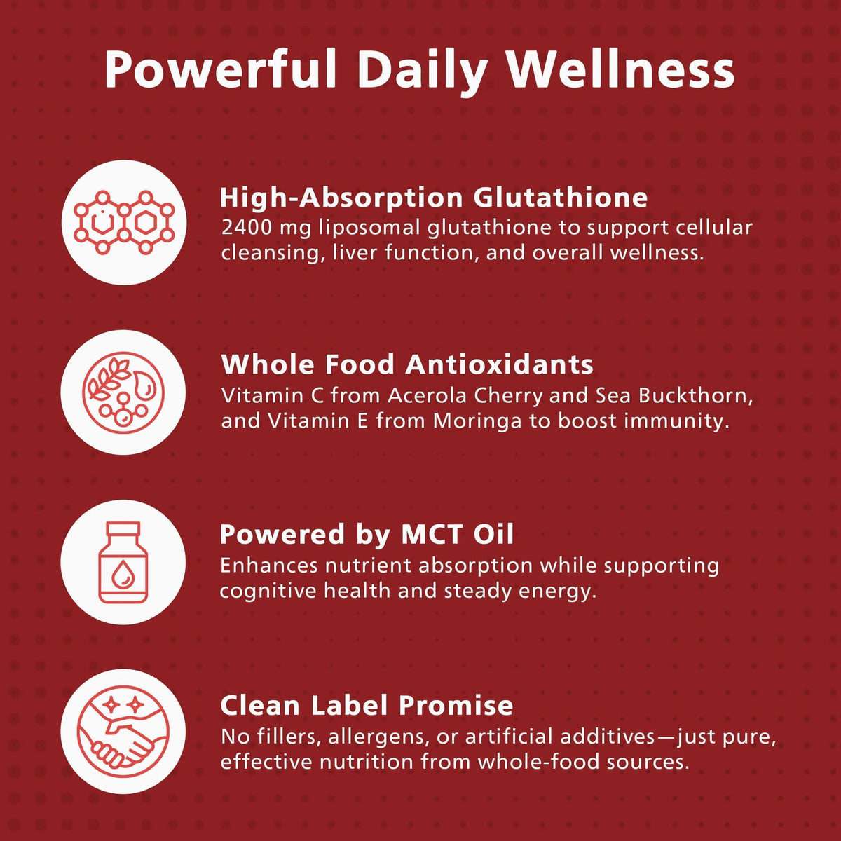 Flacon de KEN Glutathion Liposomal sur une table en bois