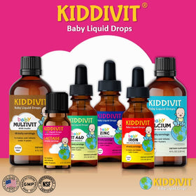 Flacon de Kiddivit Complément Alimentaire sur fond blanc