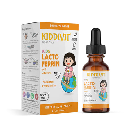 Flacon de Kiddivit Lactoferrin Gouttes Liquides Enfants 60 mL